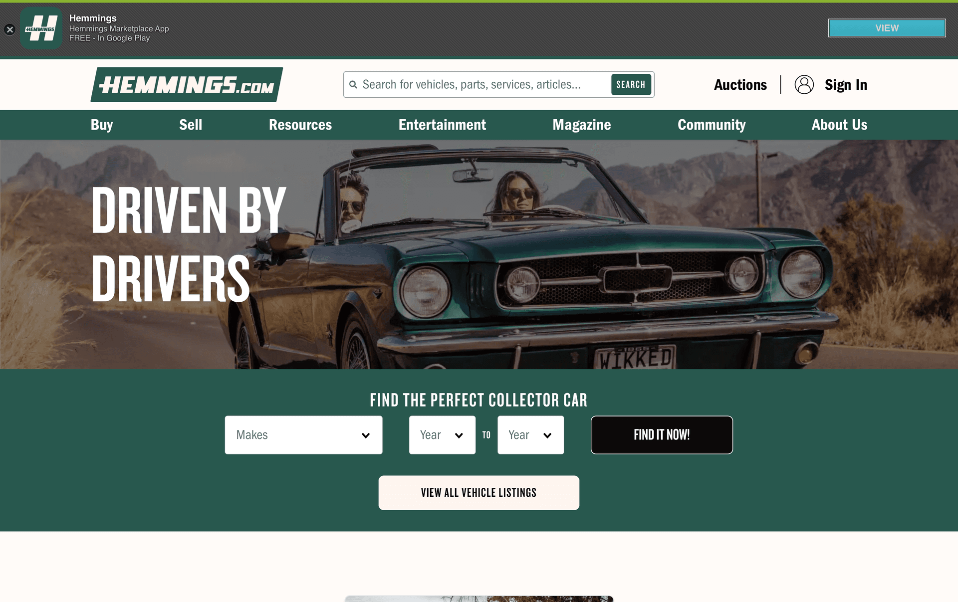 capture d'écran du projet intitulé Hemmings